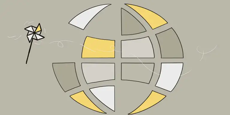 Illustration som viser Recovery-orienteret rehabiliterings globussen