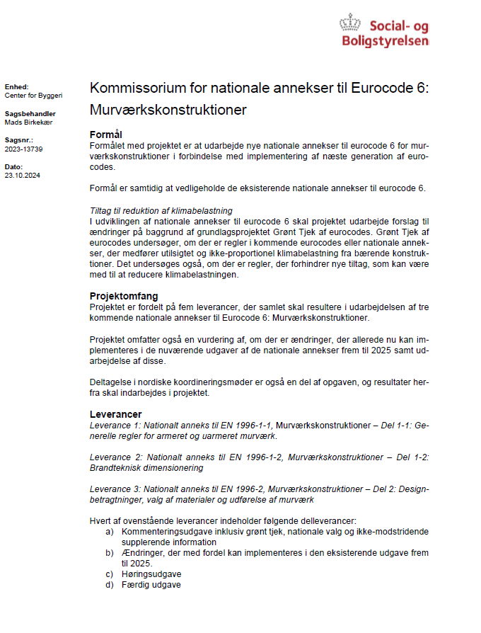 Billede af kommissorium til arbejdsgruppen nationale annekser til murværk. Klik på billedet for at åbne pdf-filen i ny fane.